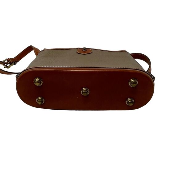 Vintage Dooney & Bourke Taupe Cavalry Spectator Crossbody Bag - Picture 5 of 10
